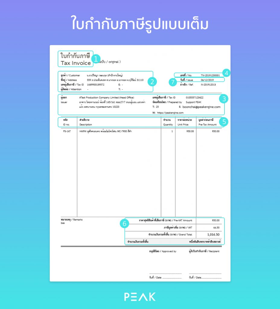 ใบกำกับภาษีเต็มรูปแบบ