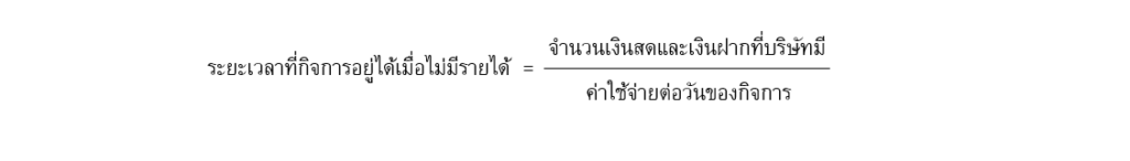 สูตรคำนวณดำเนินกิจการได้นานแค่ไหน หากขาดรายได้