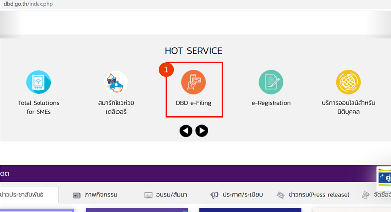 วิธีนำส่งงบการเงินทางอิเล็กทรอนิกส์ ขั้นตอนที่ 1