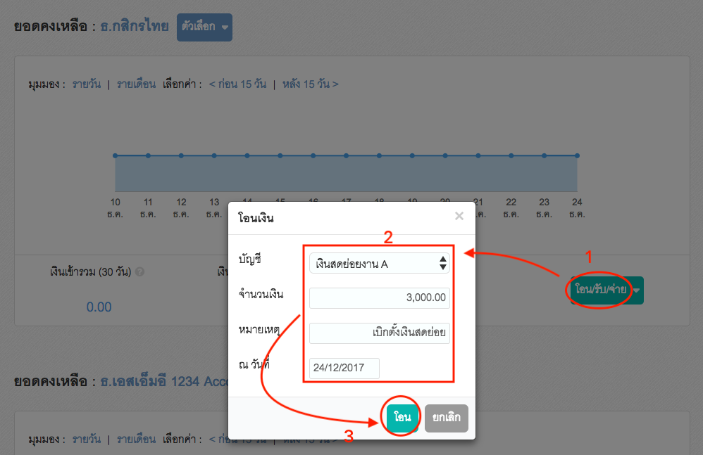 วิธีจัดการเงินสดย่อย ขั้นตอนที่ 2.2