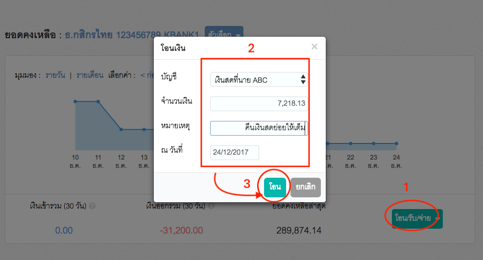 วิธีจัดการเงินสดย่อย ขั้นตอนที่ 4.1.2