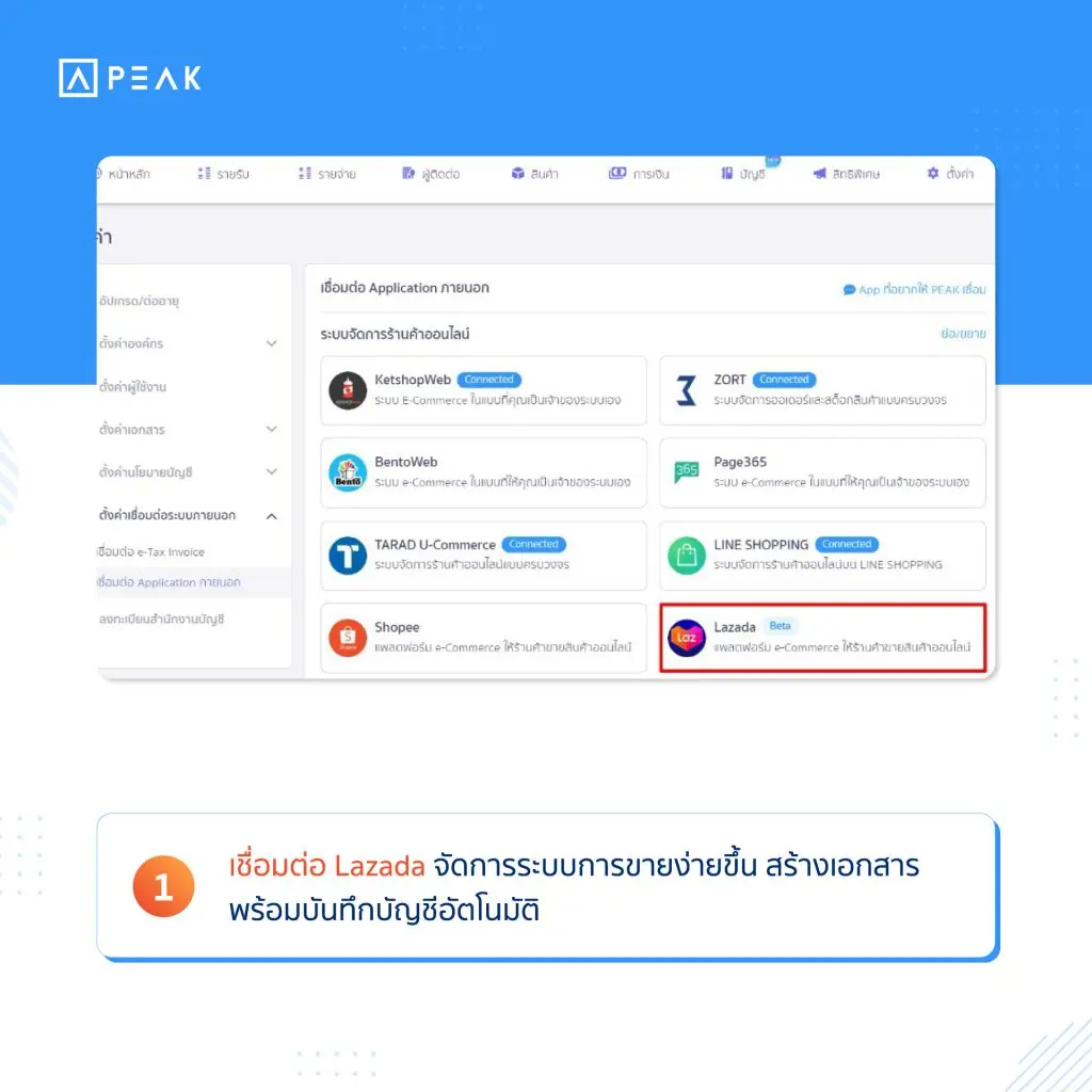 เชื่อมต่อ Lazada 2
