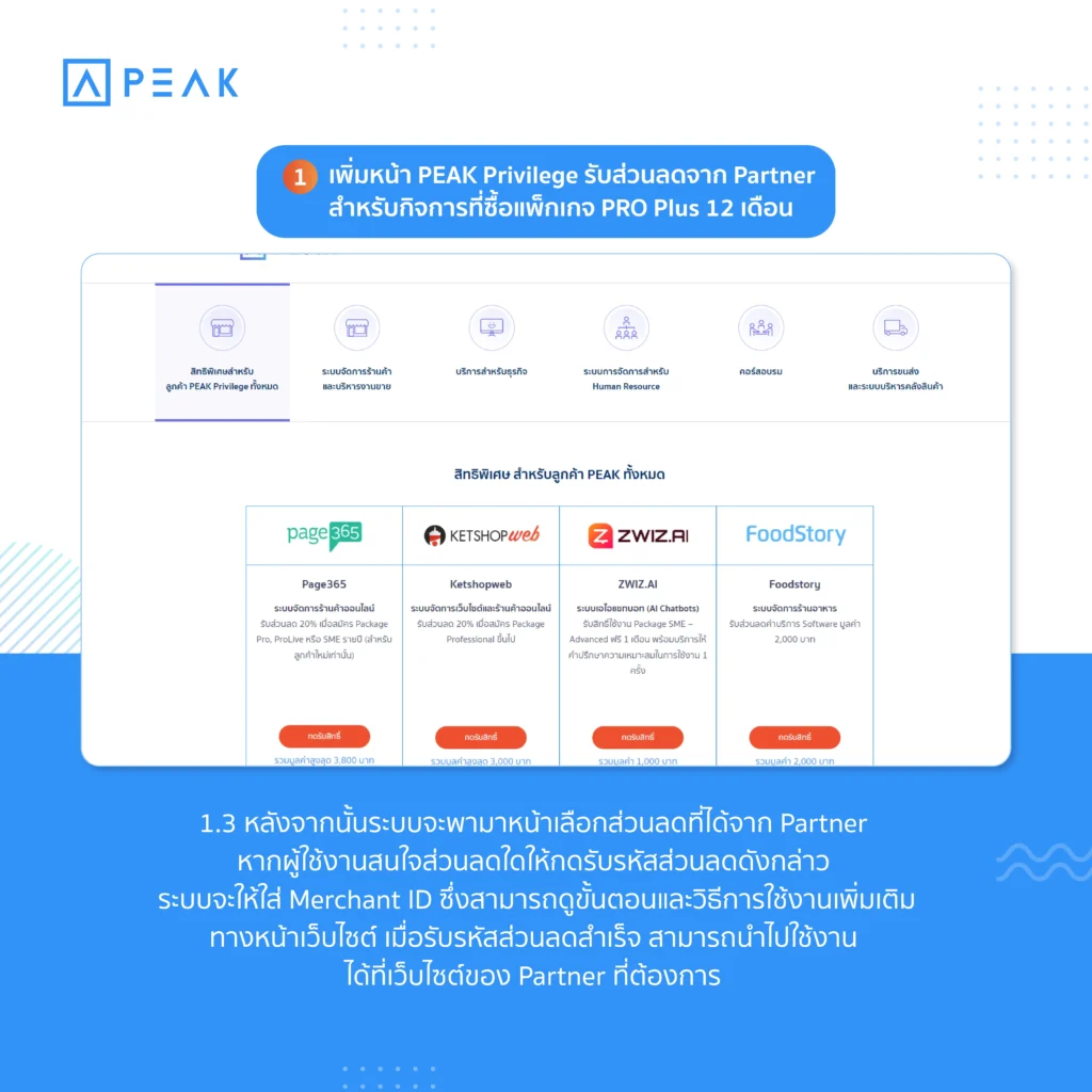 กดรับรหัสส่วนลดและใส่ Merchant ID
