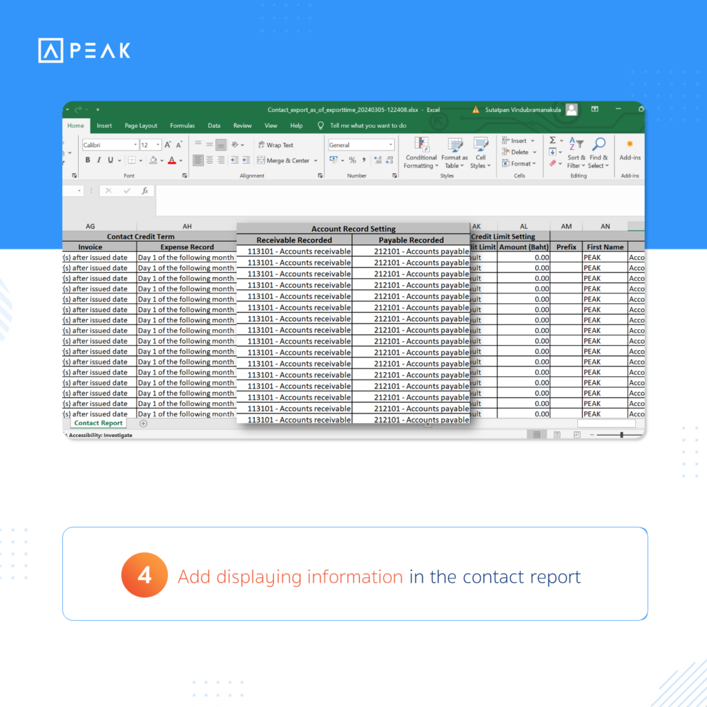 Add displaying information in the contact report