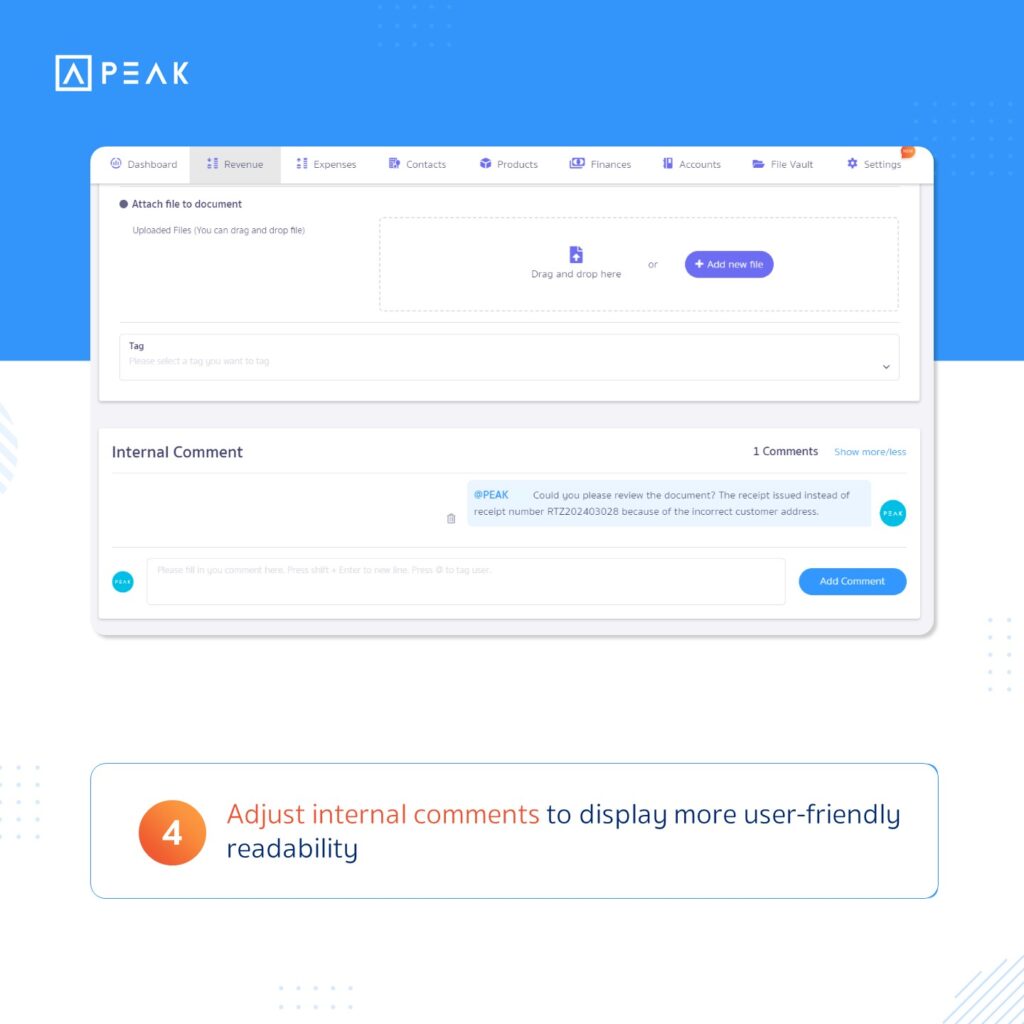 Adjust internal comments to display more user-friendly readability