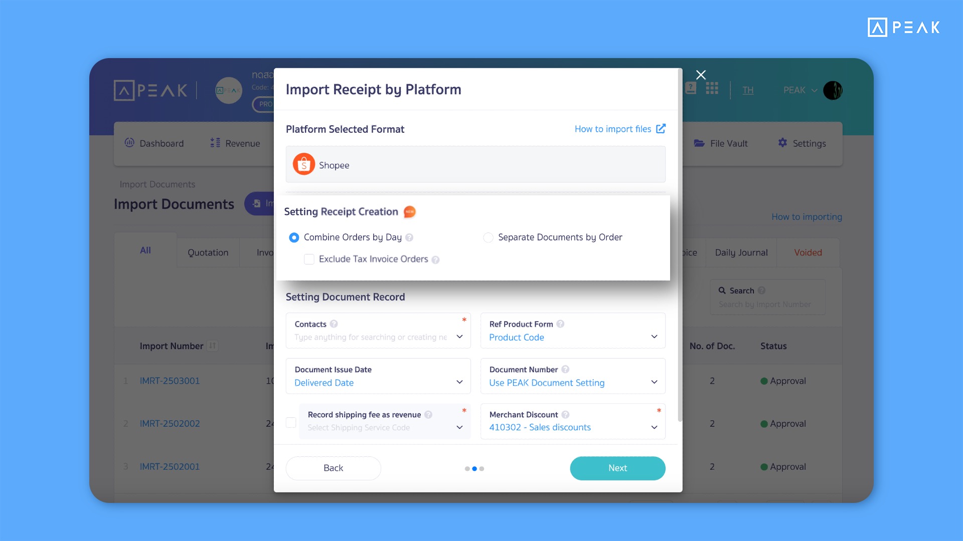 Update-Function-en2 Option to consolidate multiple purchase orders into a single receipt