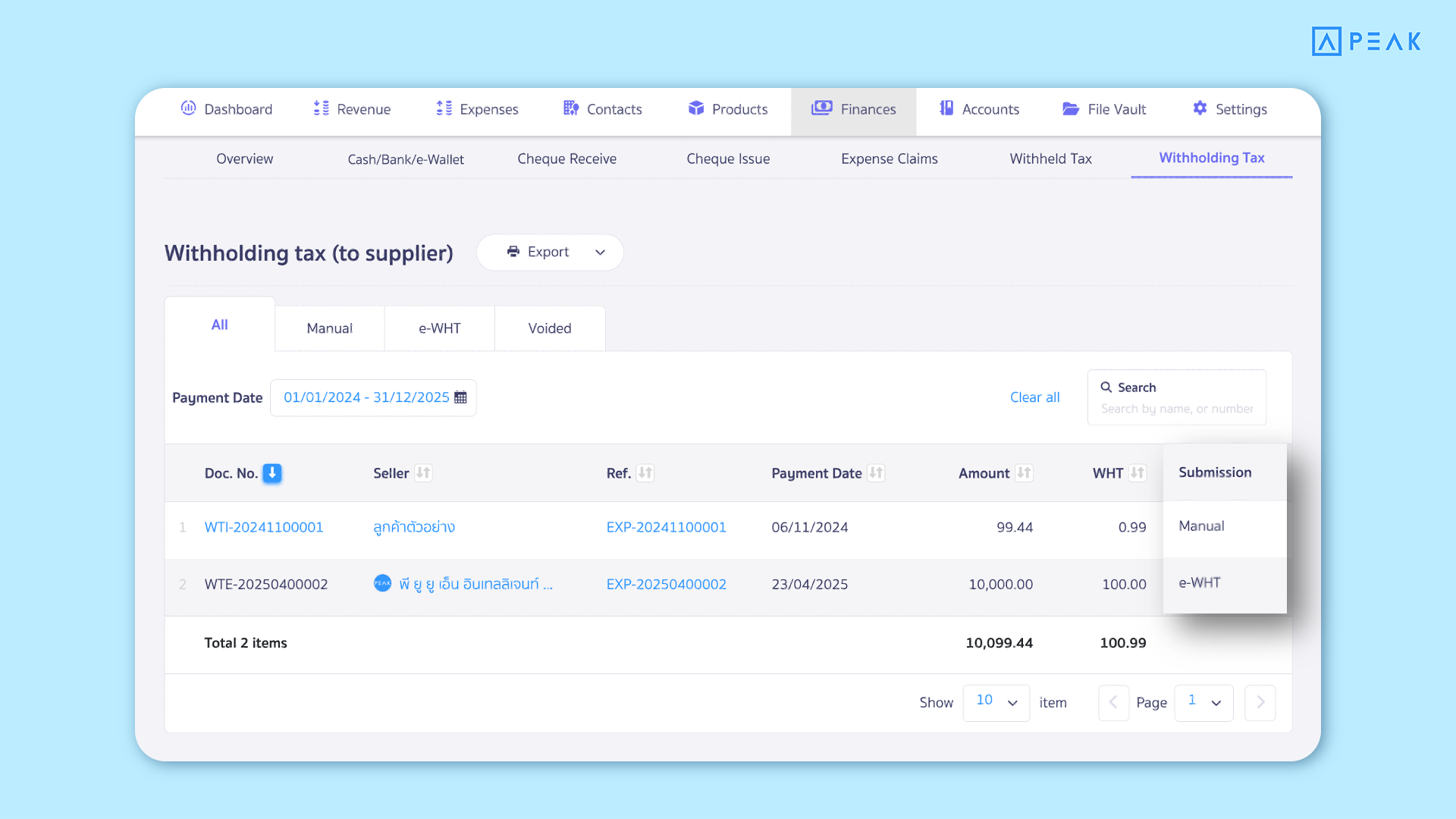 1.2 Example of e-WHT status